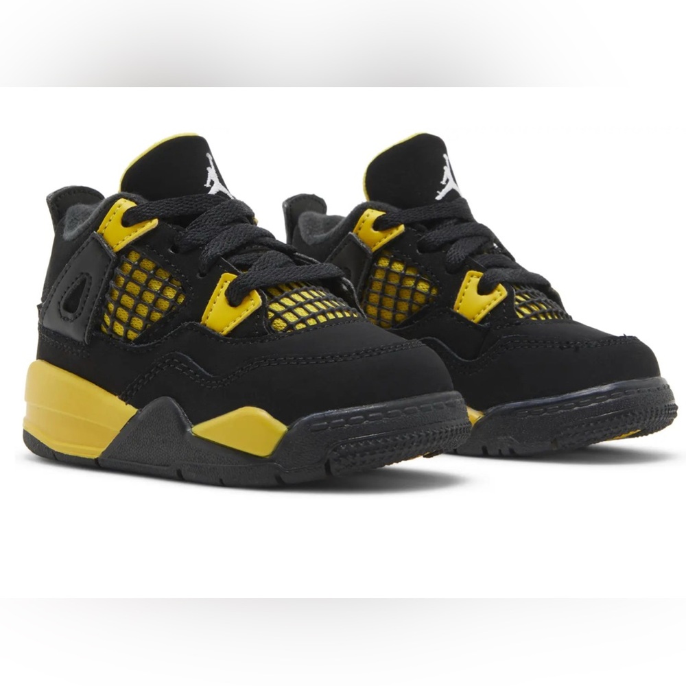 Nike Air Jordan 4 Retro TD Thunder (Baby/Toddler Shoes) #BQ7670-017 Size 3C